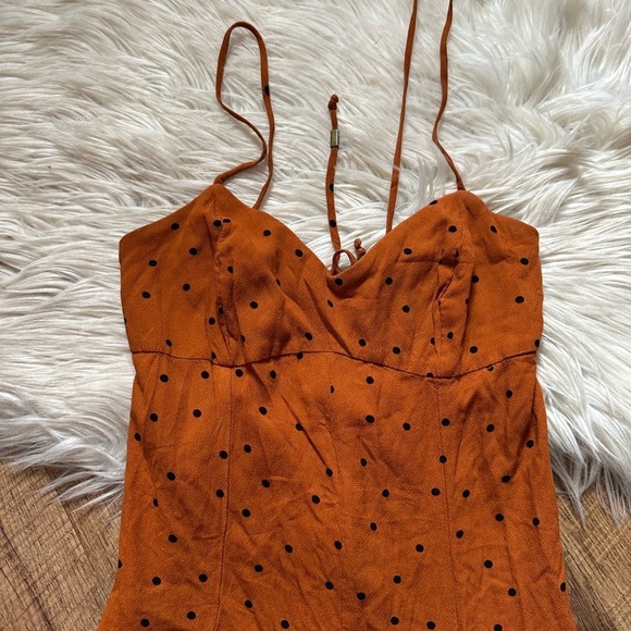 FREE PEOPLE Jamboree Jumpsuit In Rust Polka Dot - Picture 4 of 6